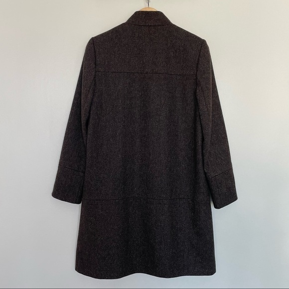 Jones New York Wool Brown Tweed chocolate Brown Coat Size 6 - Picture 8 of 11